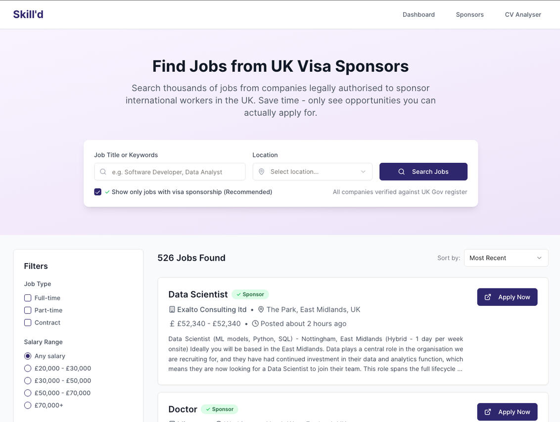 Test The CV Analyser App
